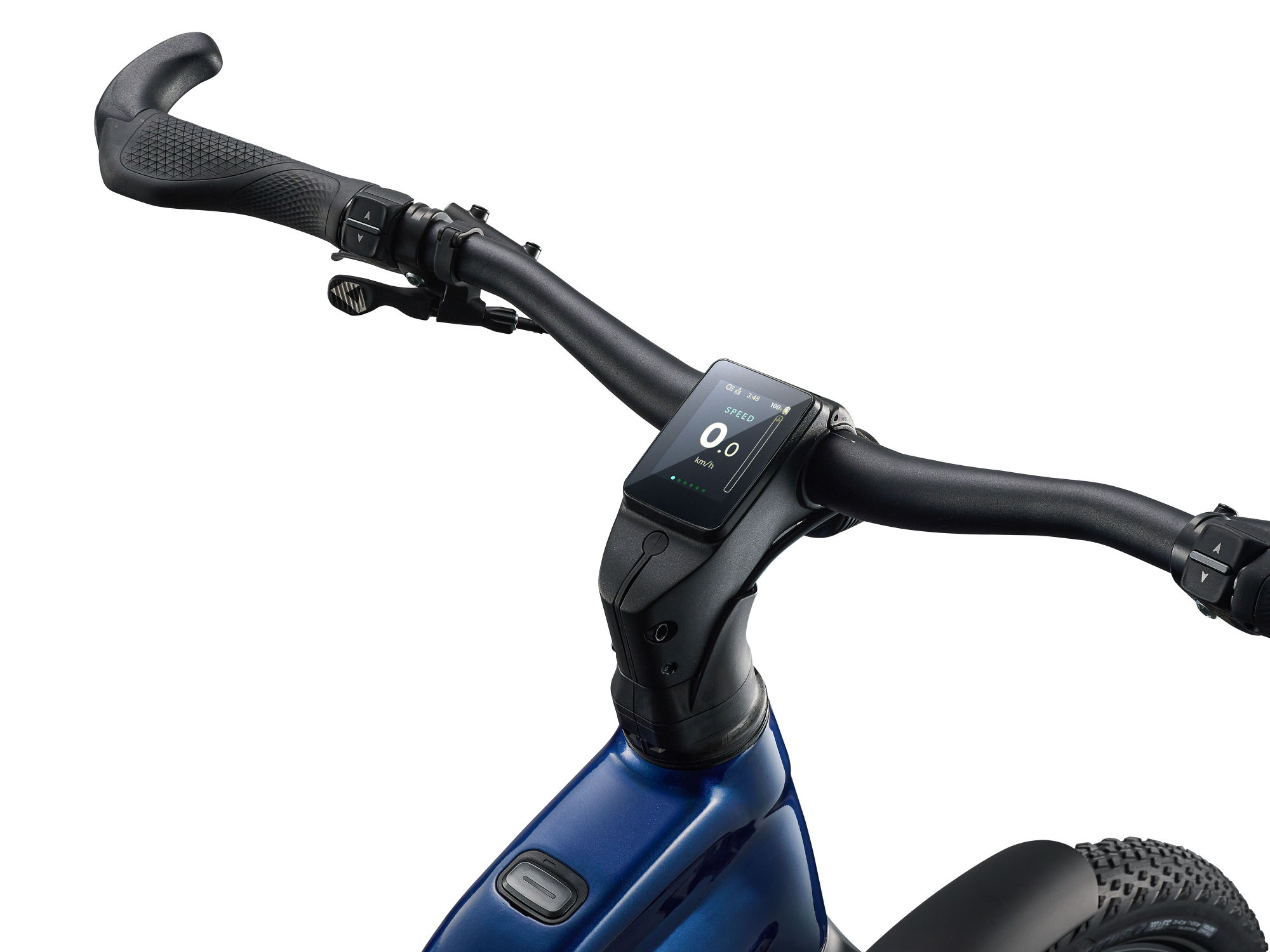 rower elektryczny giant explore e+1 męski granatowy wyswietlacz